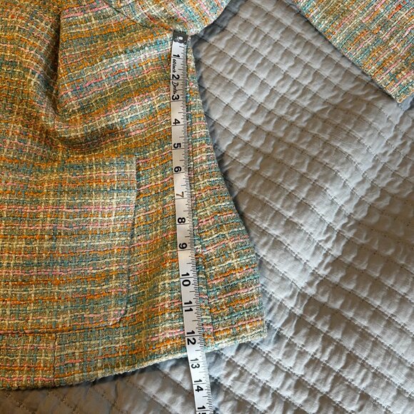 Élana by Tanner Beige Plaid Silk Rayon Blazer Jacket Women’s 12 Career Classic - Picture 13 of 16